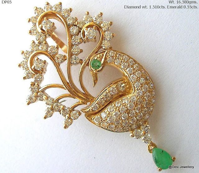 Designer Diamond Peacock pendants