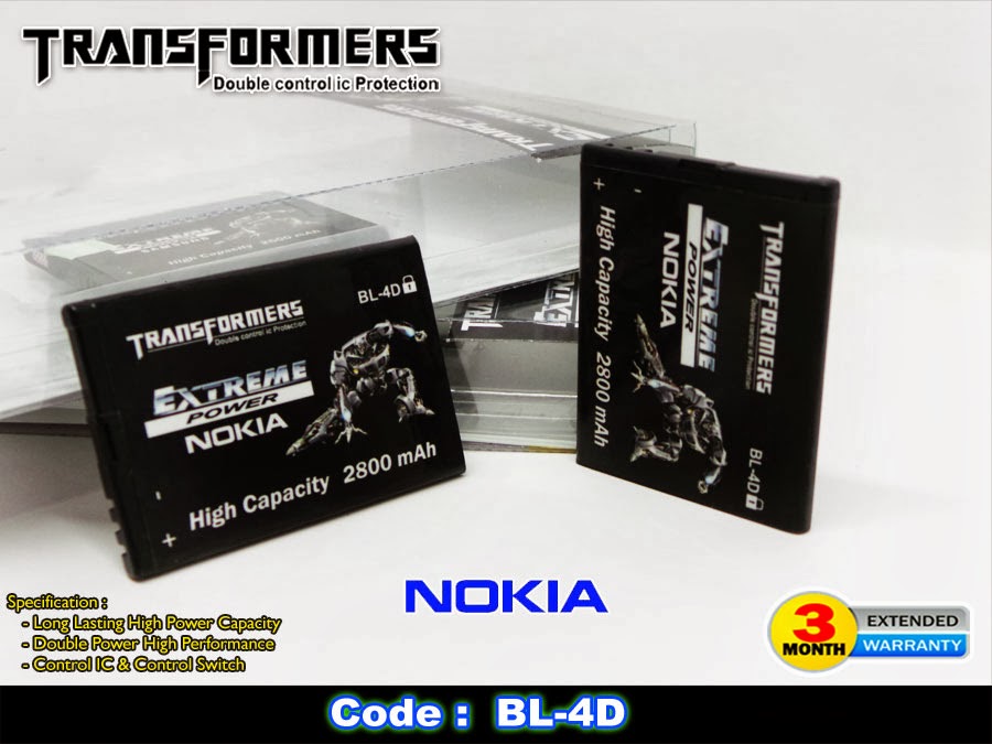 Baterai Nokia Double Power Transformer BL-4D