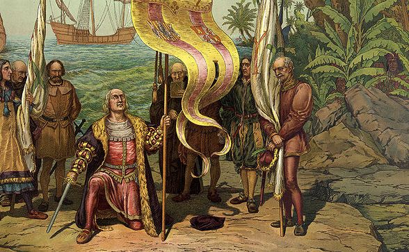 Christoffer Columbus tager den nye verden i besiddelse