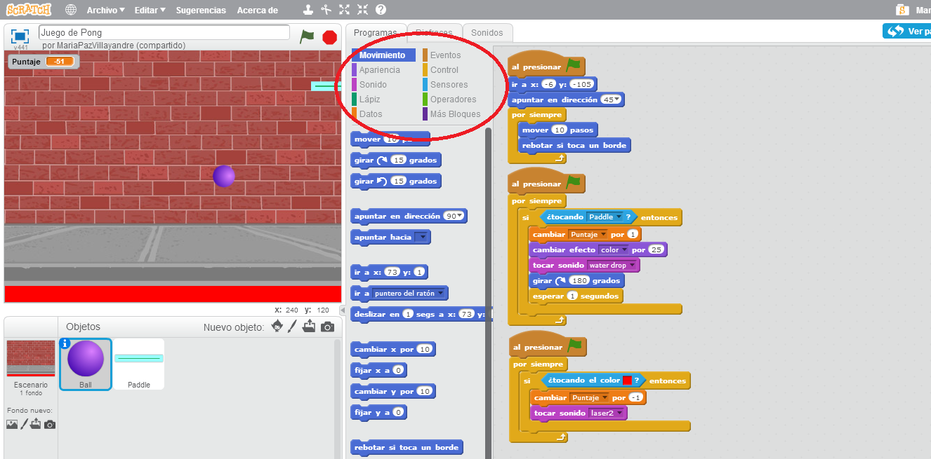 juego de barra y pelota