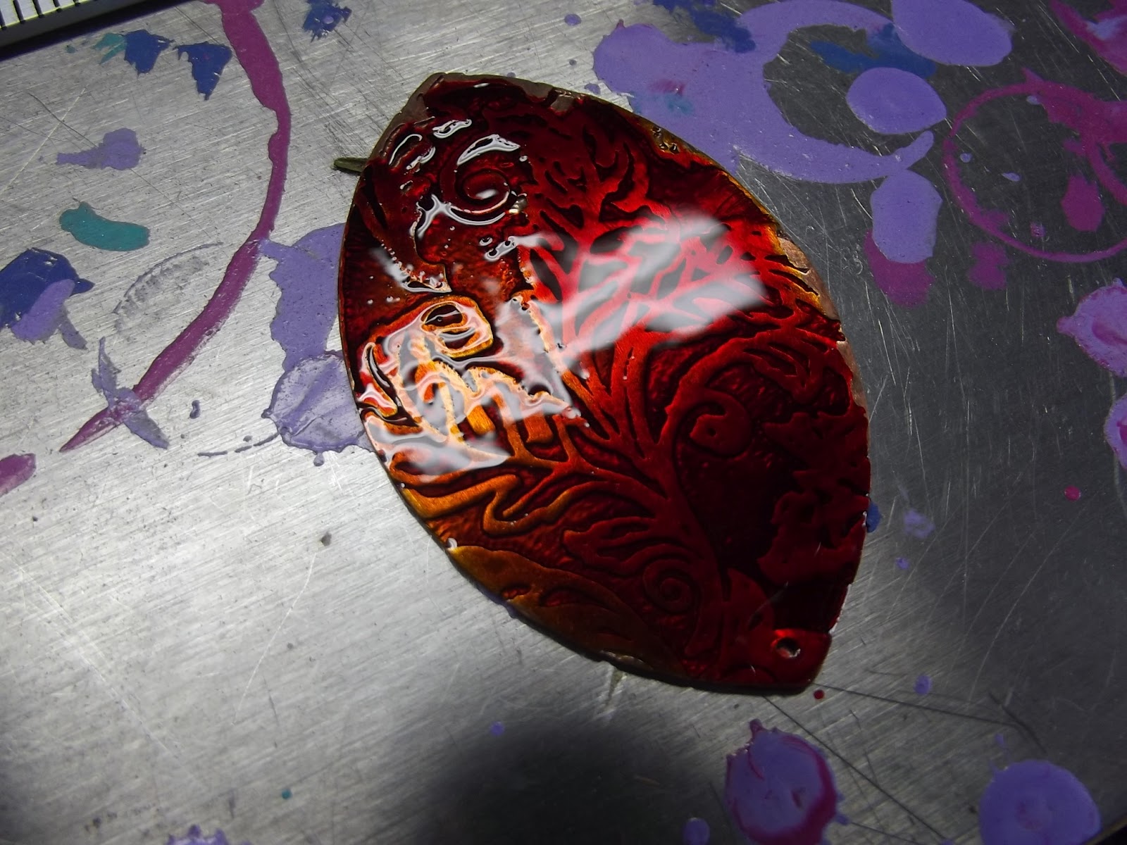 Etched Copper and Alcohol Inks