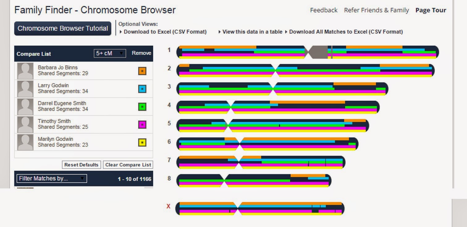 to Genealogy By Ginger! XChromosome Matches by FamilyTreeDNA
