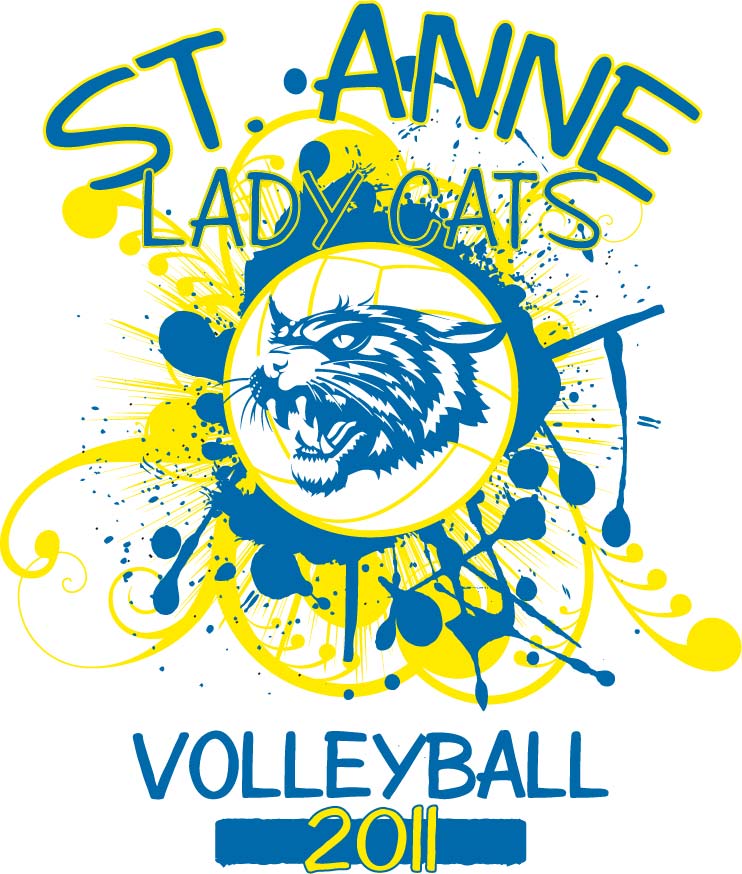 Brandi Denmon St. Anne's Lady Cats Volleyball TShirt Design