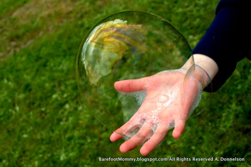 Life in the Slow Lane Homemade Bubbles with Karo Syrup and Dish Soap