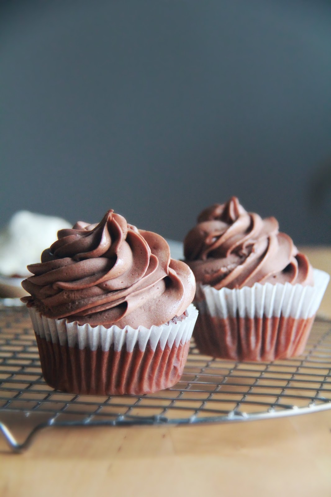 Crumbs and Cookies malted milk chocolate cupcakes.