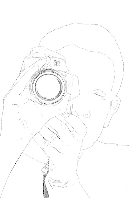 sketch of man with camera