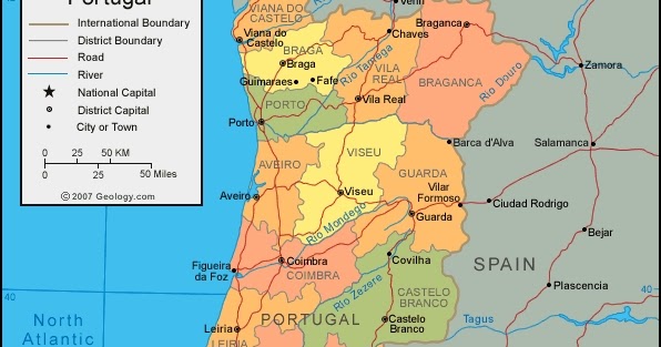 Mapas del Mundo: Mapa de Portugal para imprimir