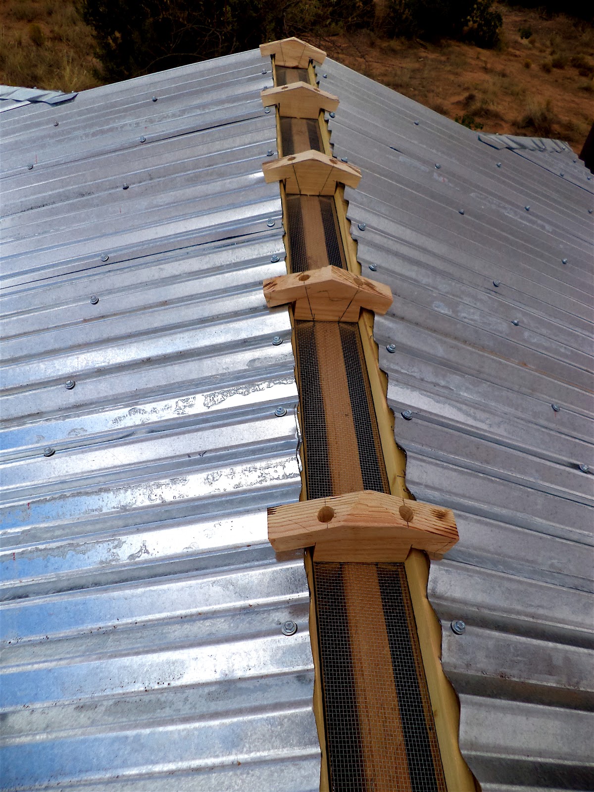 roof corrugated metal ridge roofing well galvanized building install edge vent vents build steel tin hip flashing drip venting open