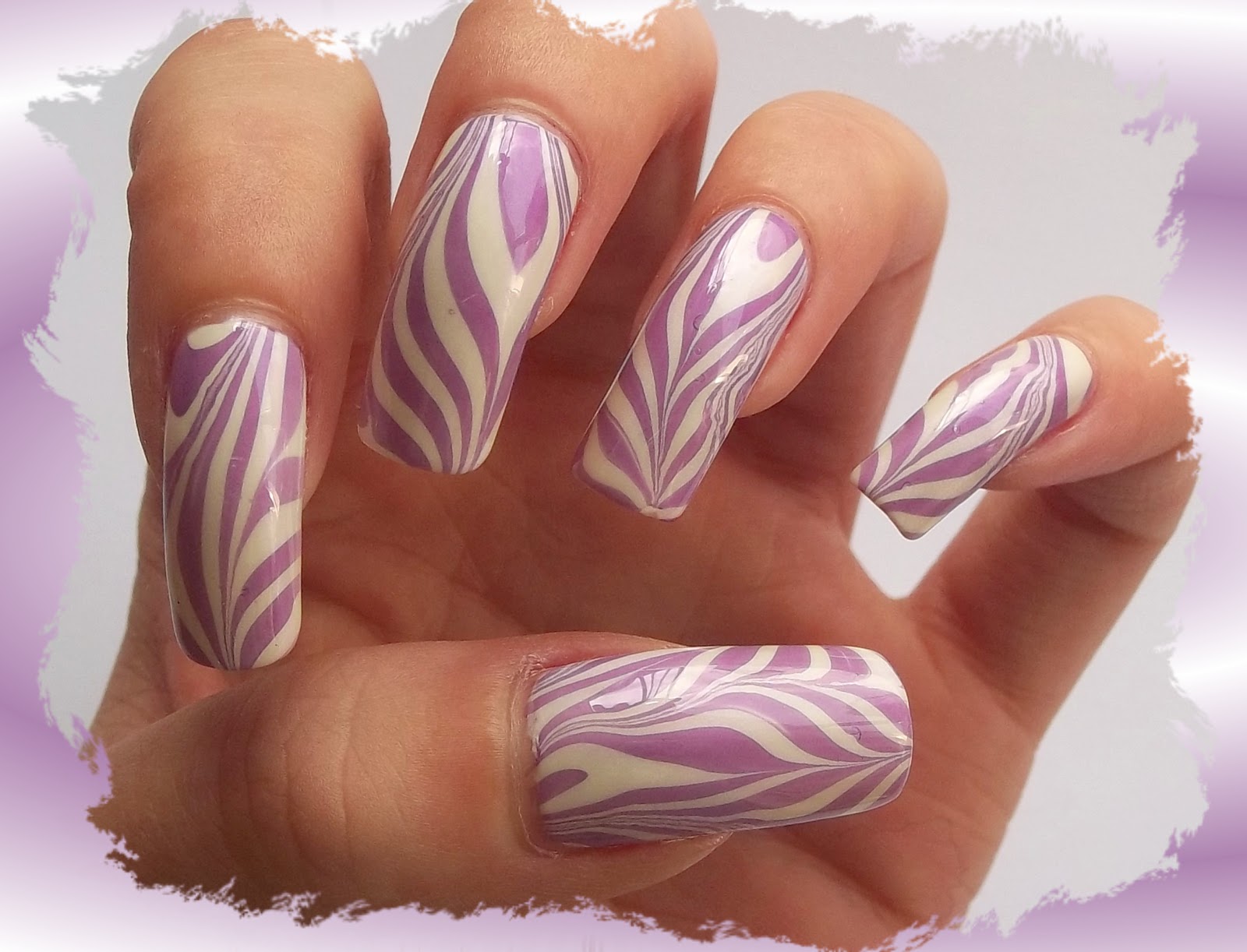 purple zebra nail design