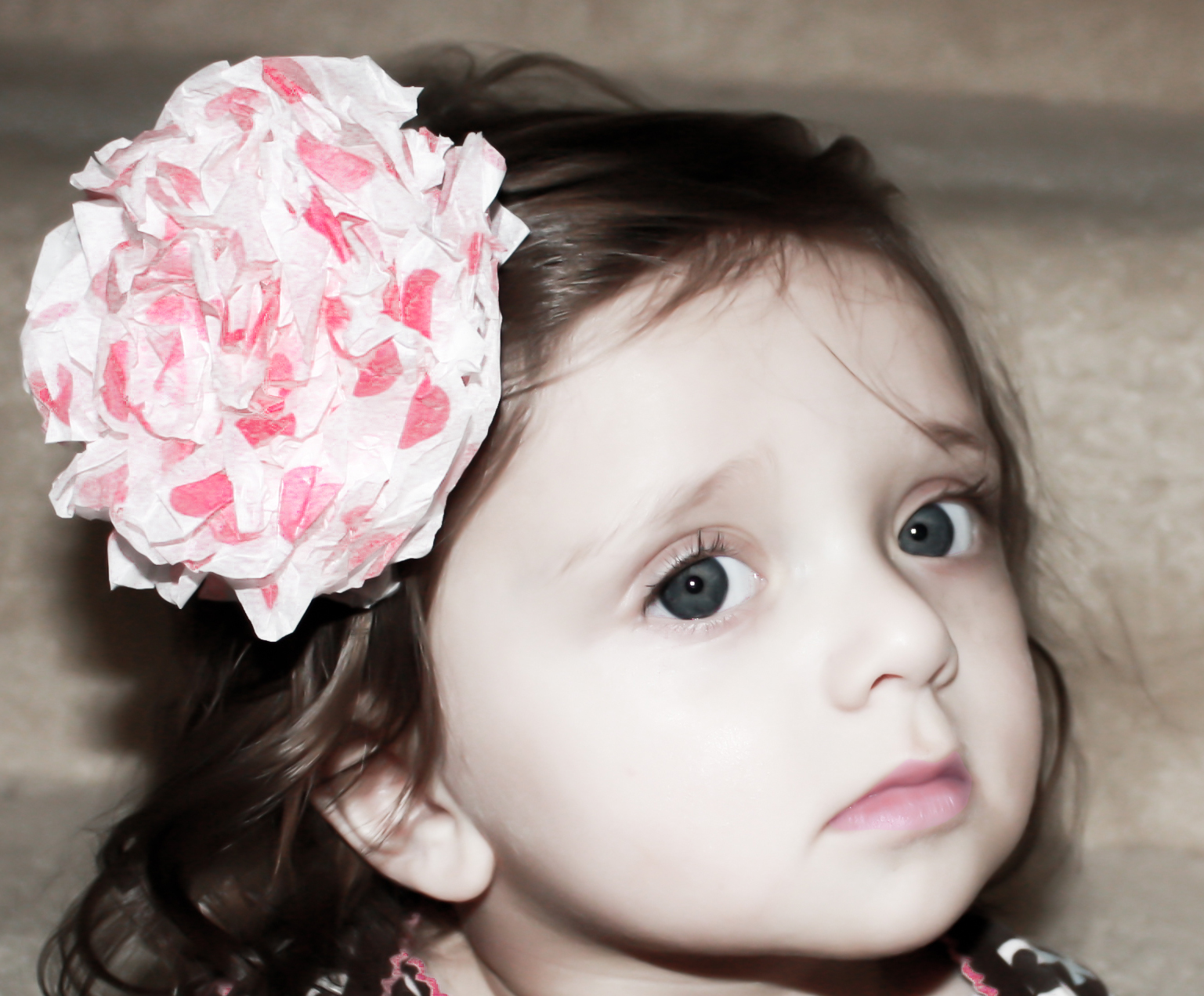 Tissue paper flower hair clips