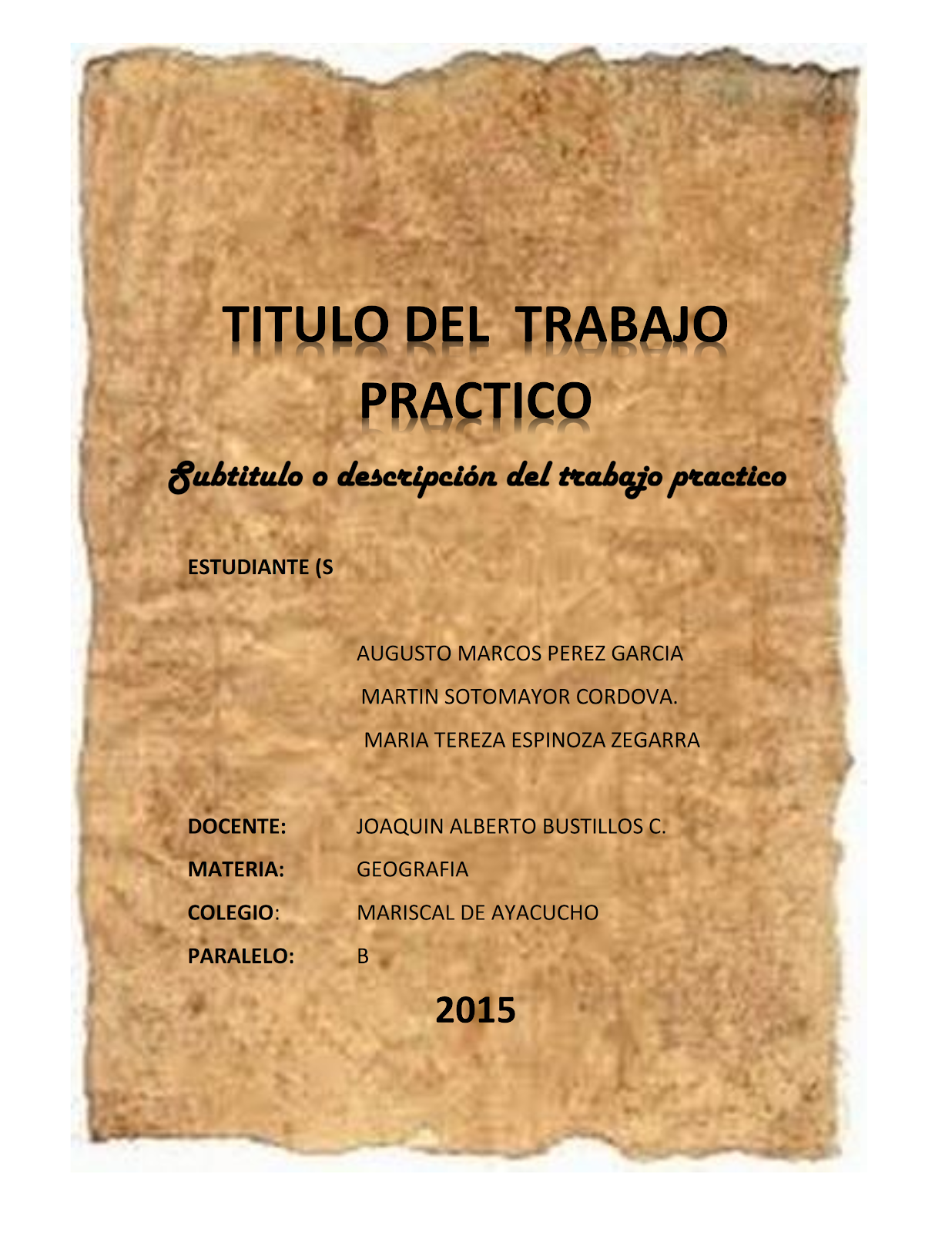 Caratulas Para Trabajos Practicos Caratulas De Pergaminos