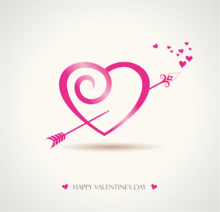 ハートを矢で射るロマンチックなバレンタインデー素材 Heart romantic valentine day graphics イラスト素材2