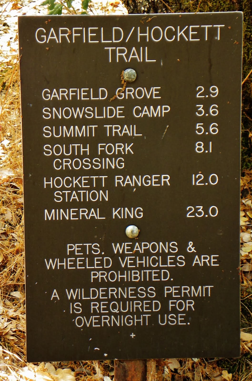 Trail Sign ..South Fork Campground