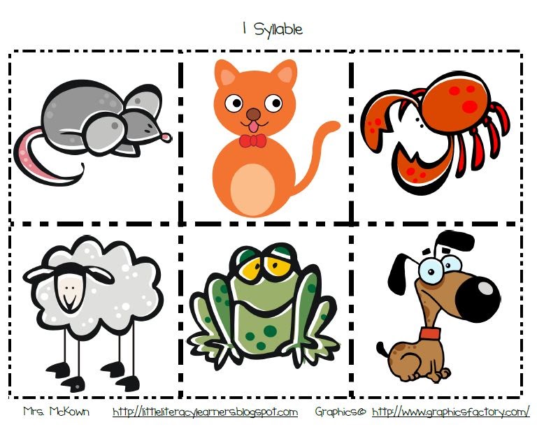 Little Literacy Learners: Animal Syllable Cards