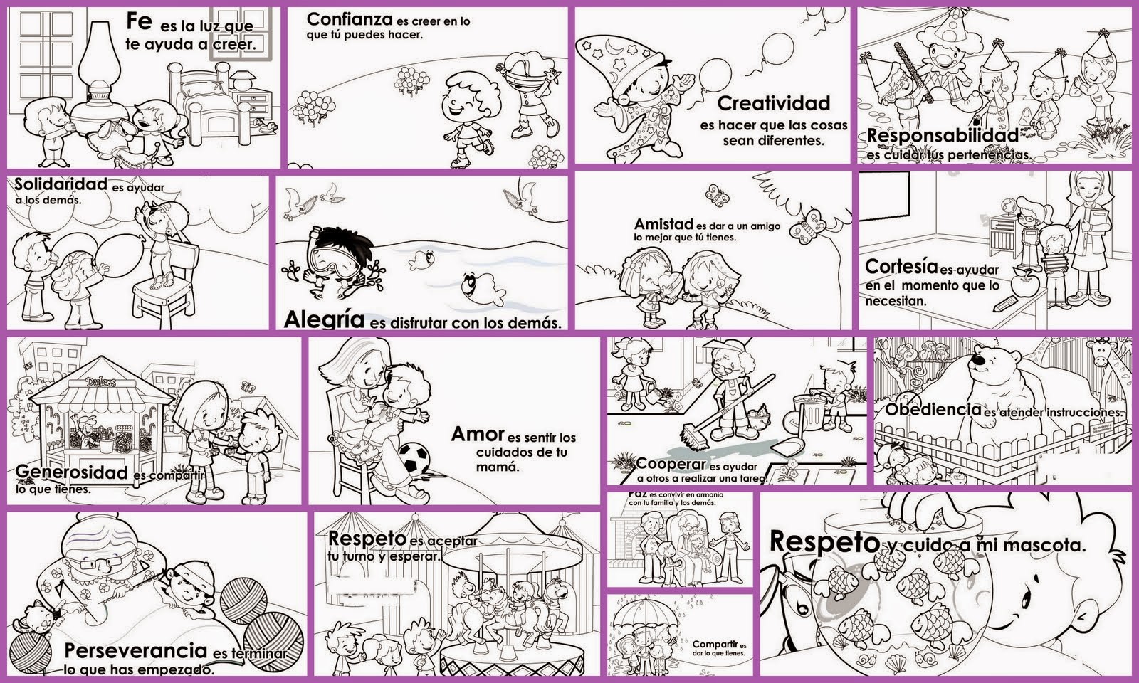 valores escolares para colorear valores escolares para colorear los