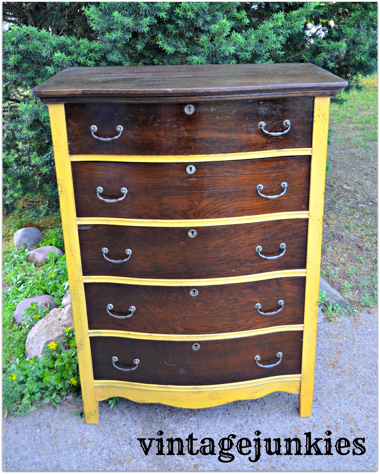 Vintage Junkies Yellow Dresser