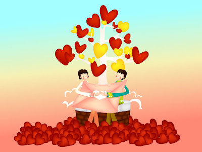 Couple in Love Cartoon