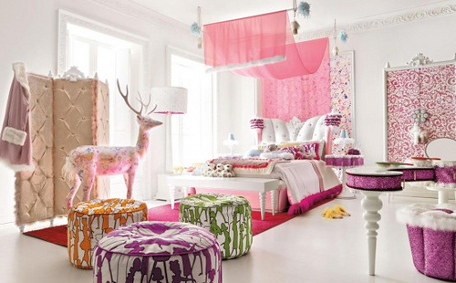 pink and purple eclectic bedroom 3