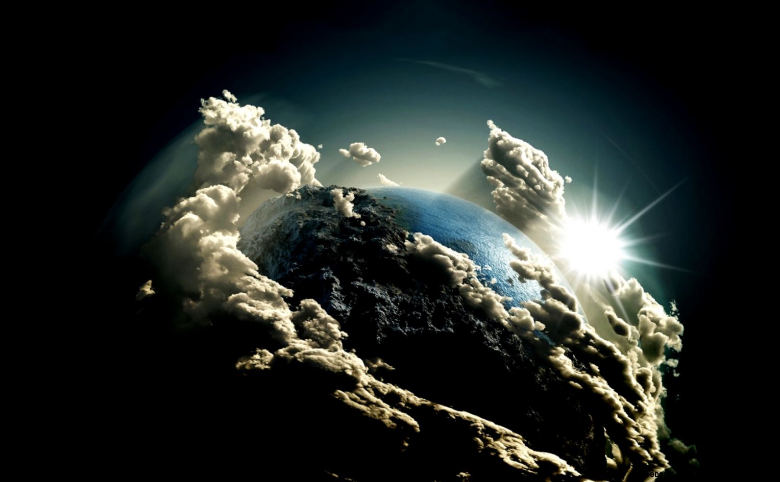 1680x1050 Earth clouds art Wallpaper 1680x1050 Earth clouds art Wallpaper