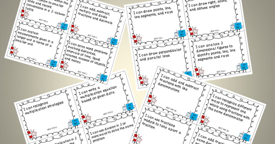 Mrs. Crofts' Classroom: I Can CC Statements for 4th Grade Math