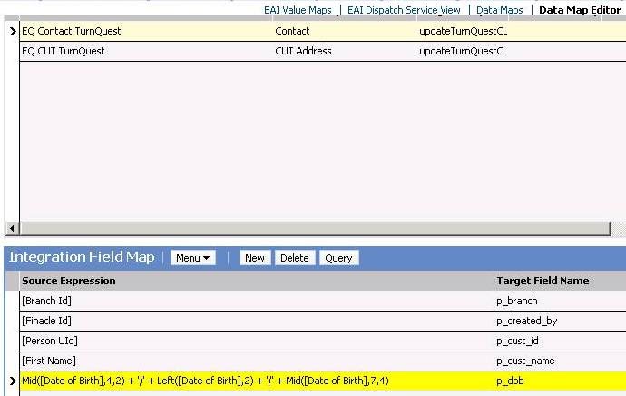 siebel in your hands sending date to any external system in date of birth format