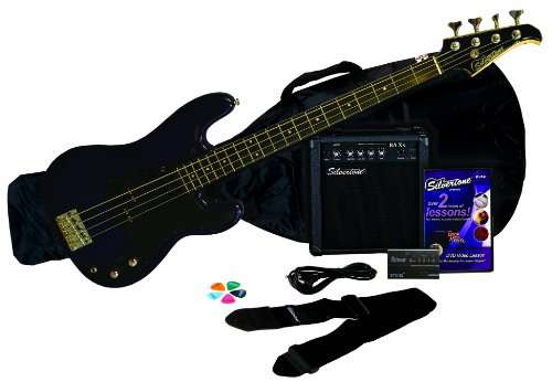 Silvertone LB11 Bass & Amp Package, Cobalt/Dark Blue