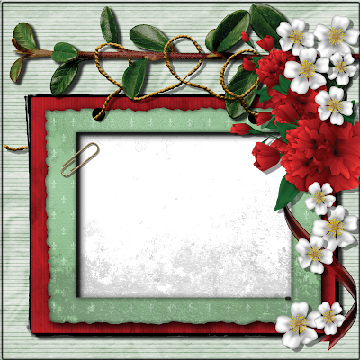 scrapbooking quick page red green free digital download