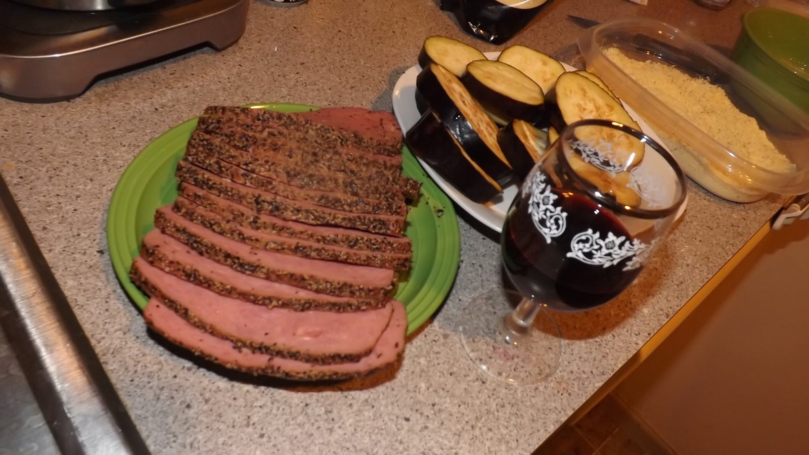 Life According To GreenVics JENNIEO Turkey Pastrami with Eggplant! So