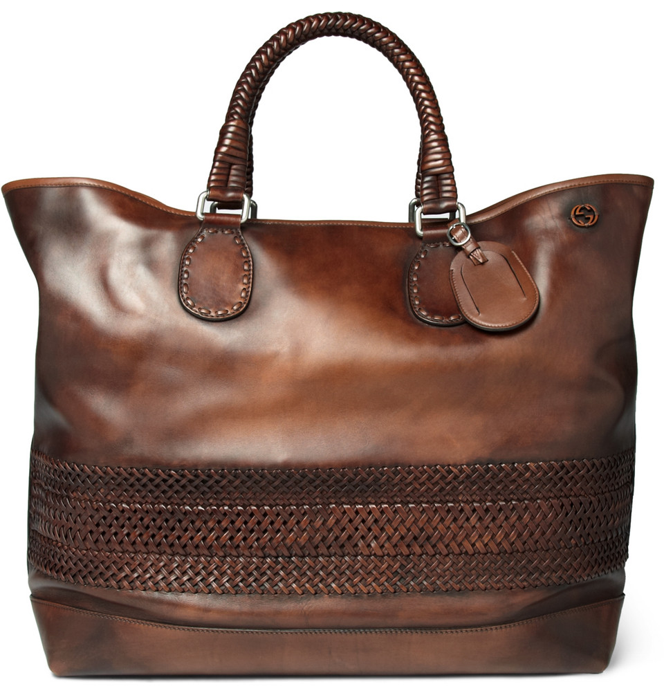 Bourbon & Pinstripes Gucci Woven Leather Holdall
