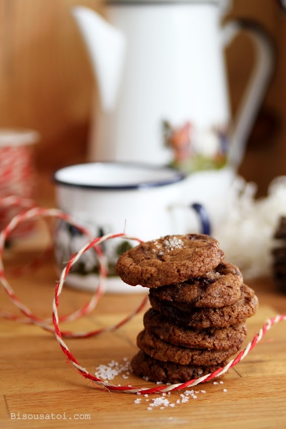 Bittersweet Chocolate Chip Cookies with Sea Salt Bisous À Toi
