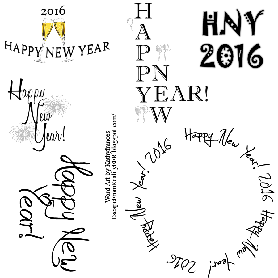 escape from reality blog happy new year word art 2016 word happy new year