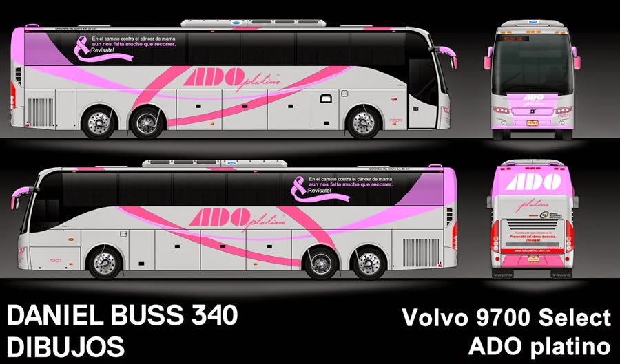 7201 ADO platino MEXICO LUJO 6x2 Volvo 9700 Select