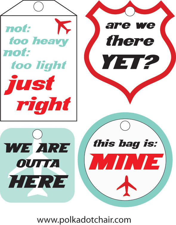 No cost Bags Tag Printable - The Polkadot Chair picture regarding Printable Luggage Tag called Free of charge Bags Tag Printable - The Polkadot Chair