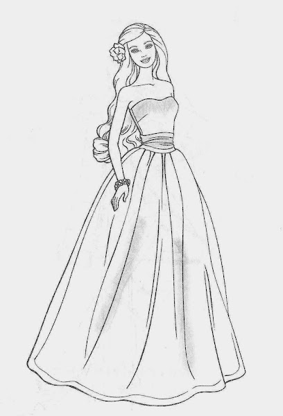 Barbie Dresses Coloring Pages