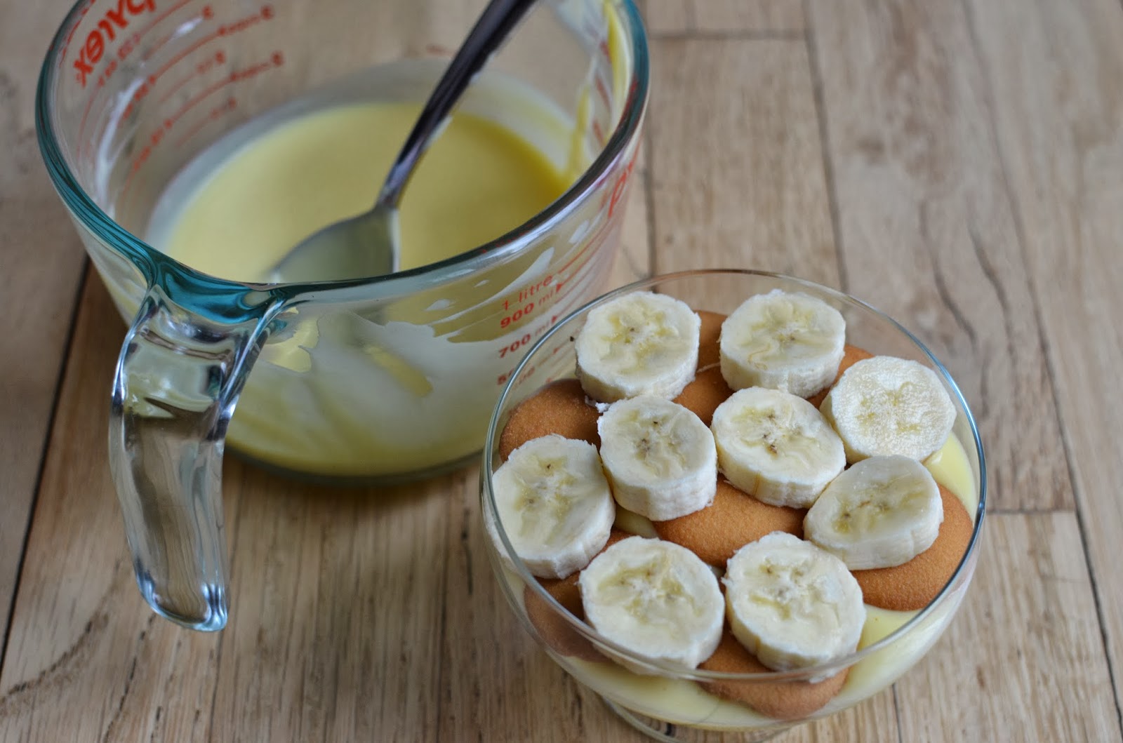 Playing with Flour Time for banana pudding