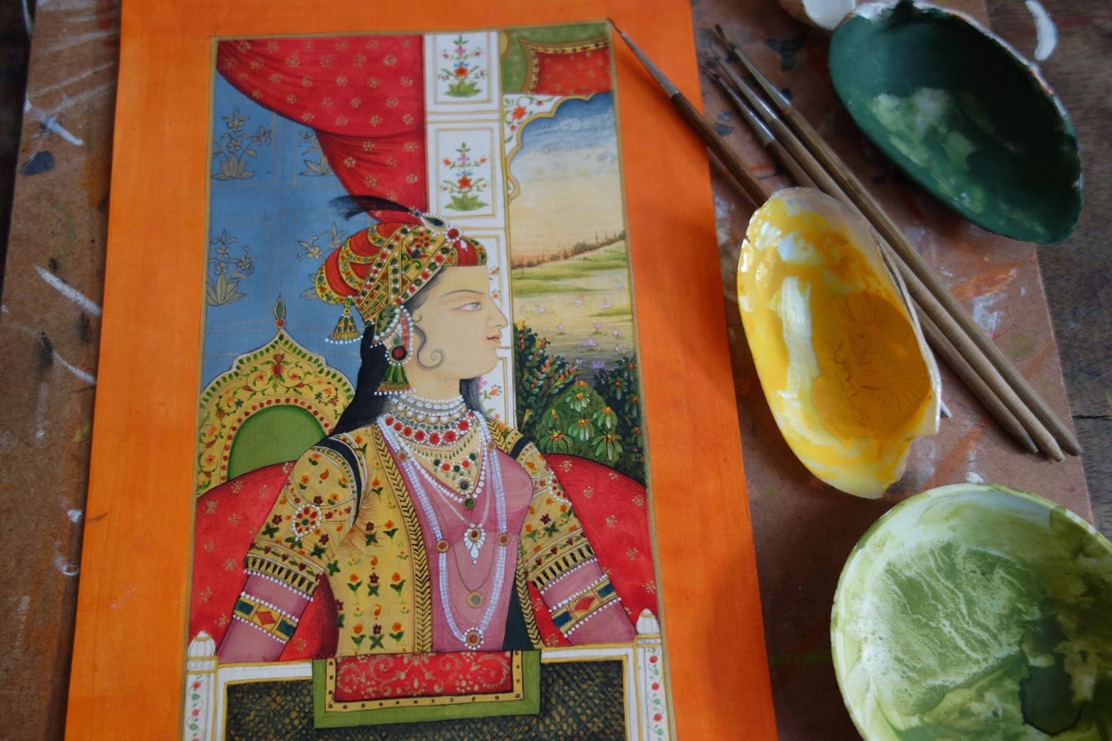 Jaipur Painting with Ajay Sharma, Master painter Celeste Goulding