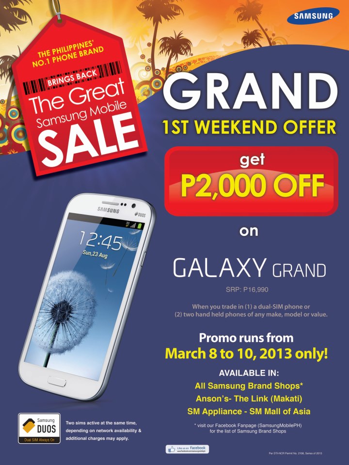 Manila Shopper The Great Samsung Mobile Sale MarApr 2013