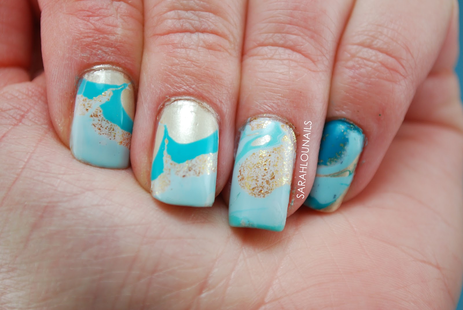 6. Floral Water Marble Nails - wide 5