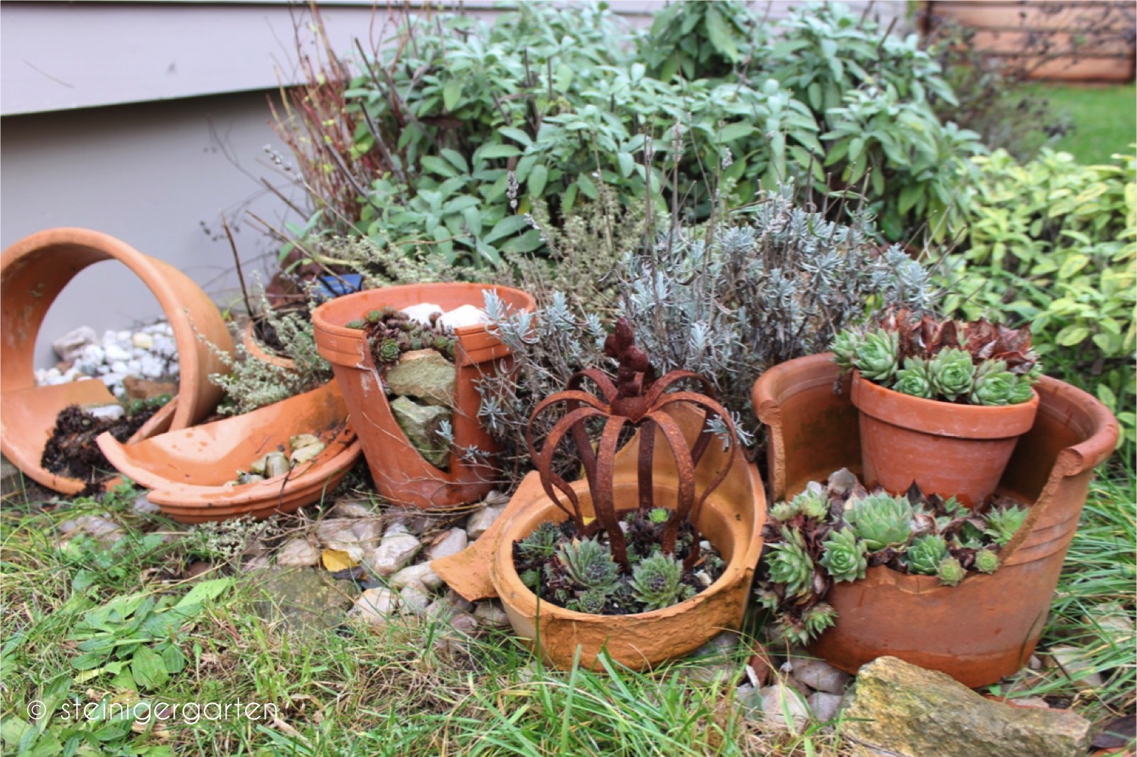 Tonscherbengarten Bergblumengarten