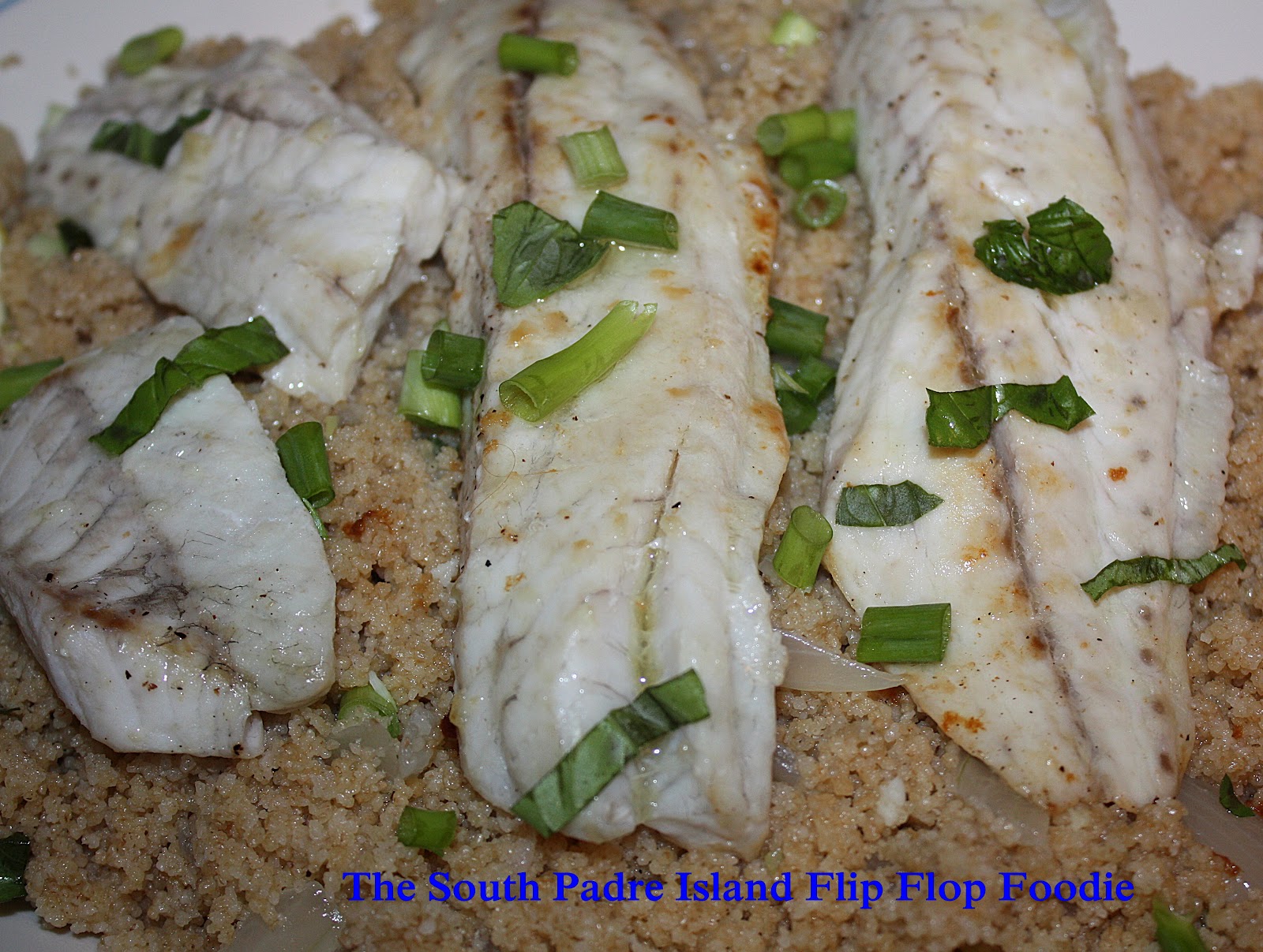 The South Padre Island Flip Flop Foodie Trout with Whole Wheat Couscous