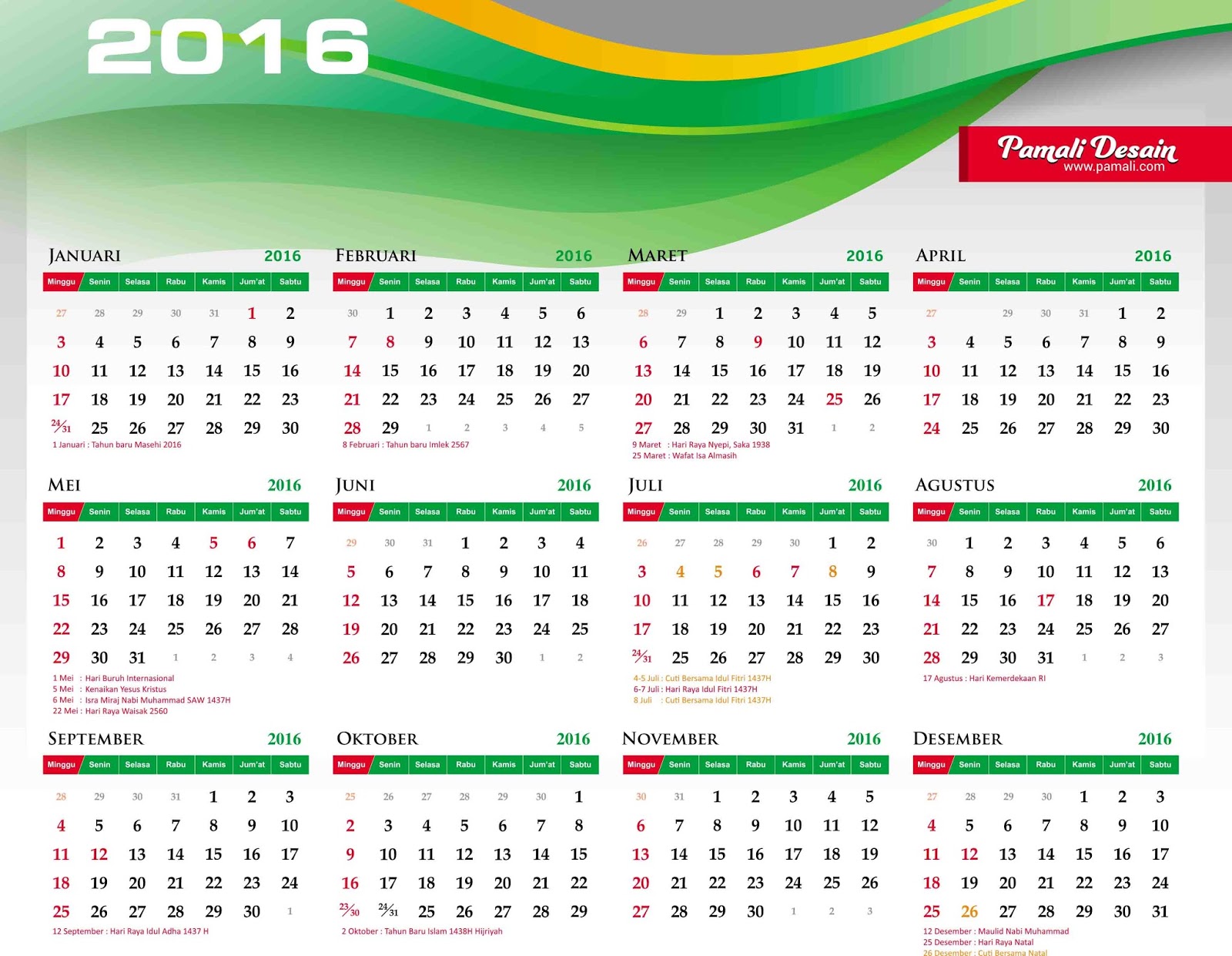 KalenderTahun2016BesertaJadwalTanggalHariLibur KalenderTahun2016BesertaJadwalTanggalHariLibur