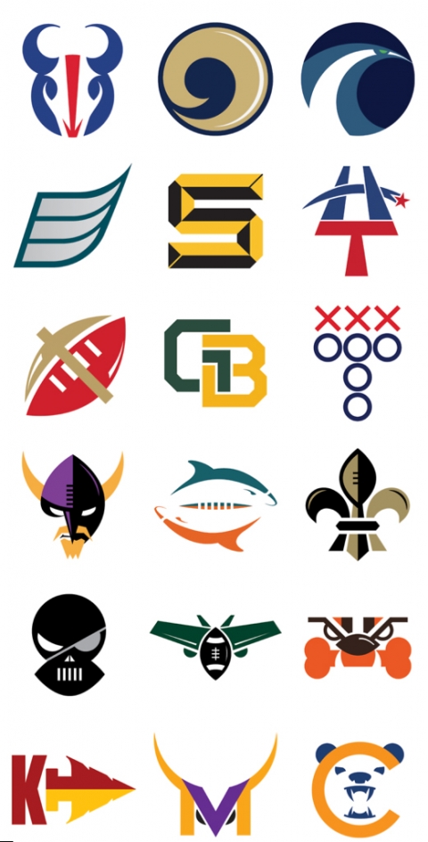 brandflakesforbreakfast: minimalist NFL logos