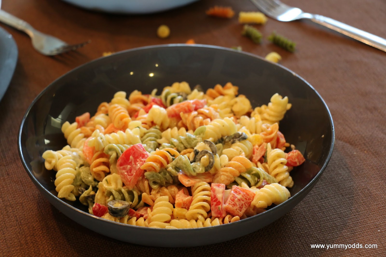 Yum! Yum! Yum! Tri Color (Rotini) Pasta Salad