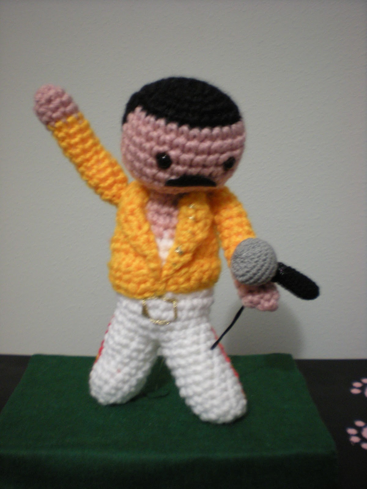 freddie mercury knitted doll