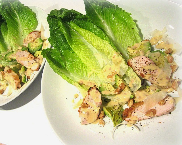 Caesar Salad w/ Chicken, Avocado & Walnuts