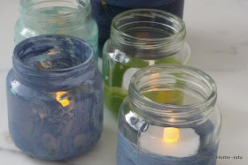 painted baby food jars turn into tealight holders