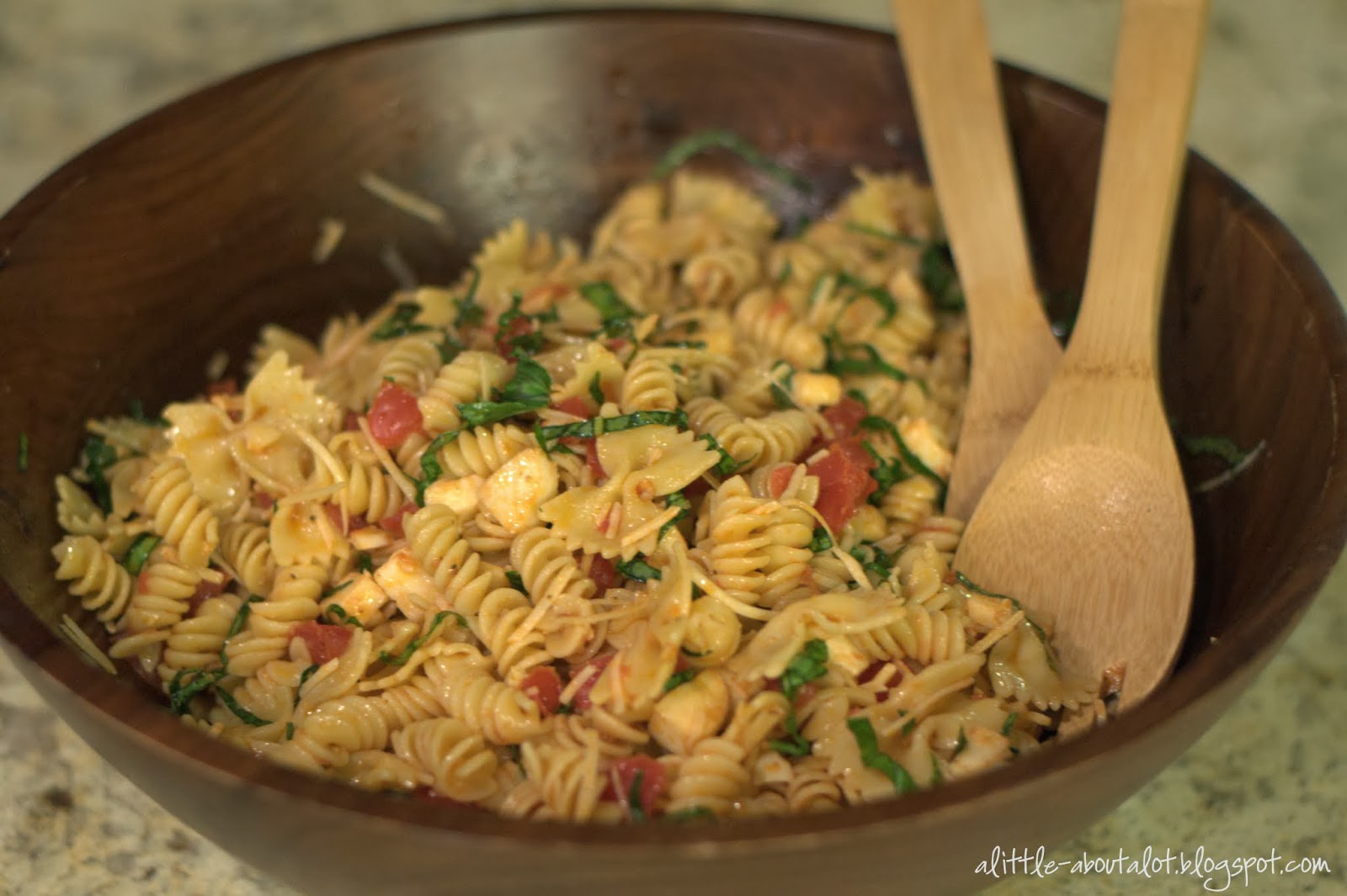 a little about A LOT Sun Dried Tomato Pasta Salad