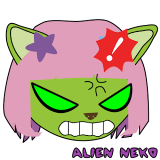extremely angry alien neko emoji emoticon