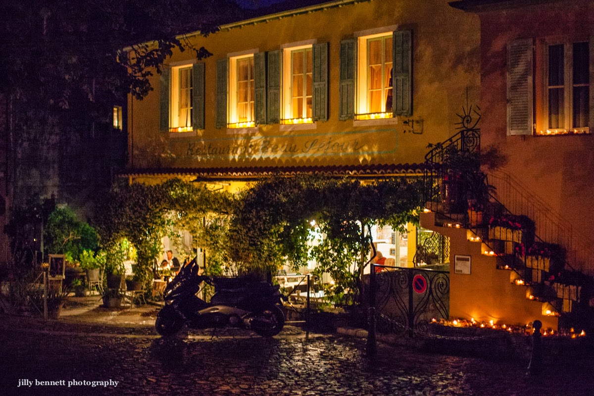 Menton Daily Photo Gorbio's Restaurant le Beausejour at night
