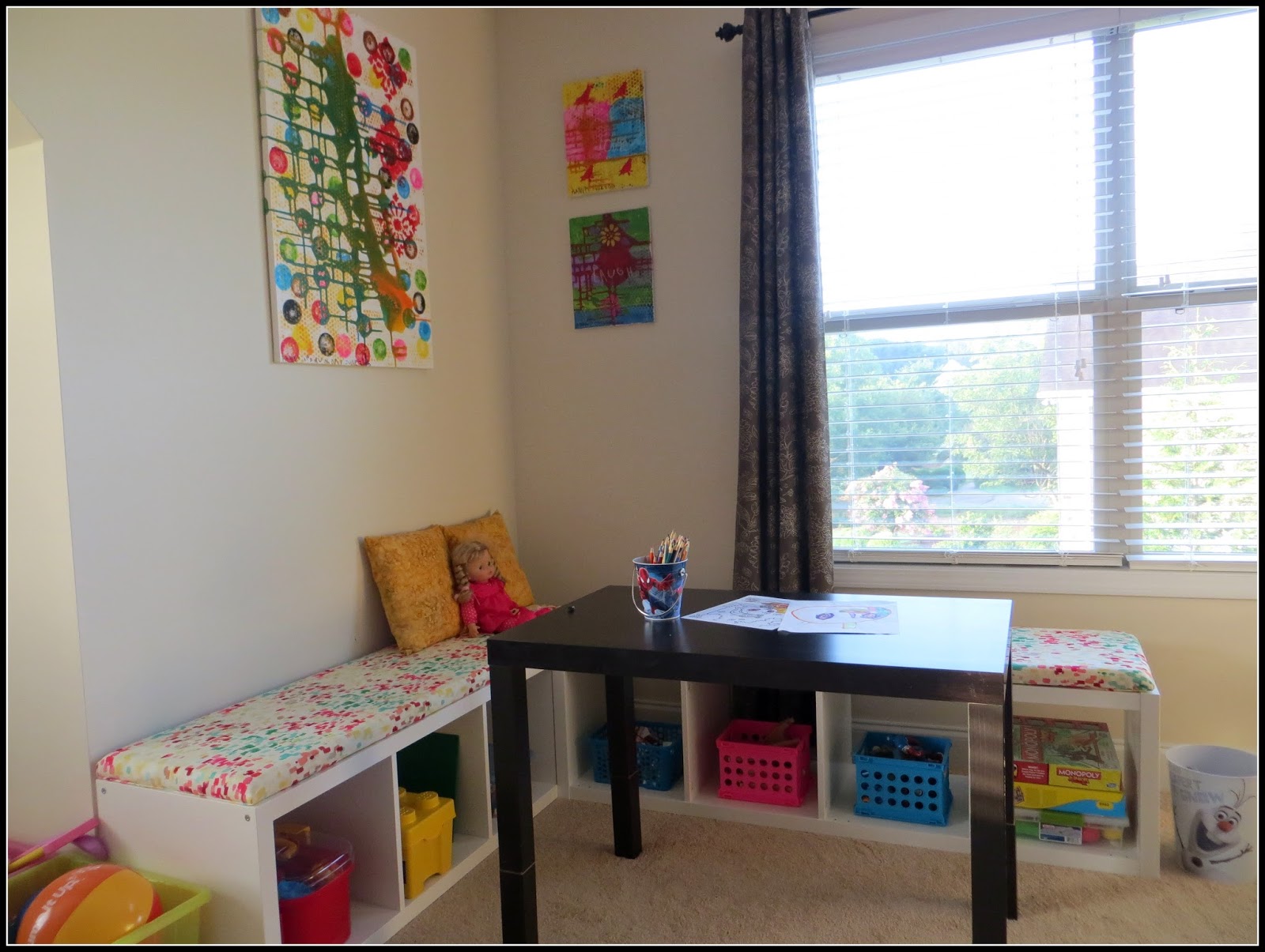 Into My World of Thoughts Playroom benches DIY